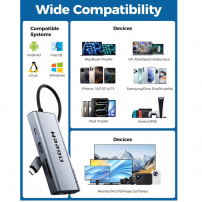 Adaptador Hub Usb C 9 En 1 Hdmi 4k Y Lan De 1000 Mbps Qgeem