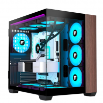 Chasis Para Pc Gaming, Con Madera De Nogal Auténtica, 7 Rgb