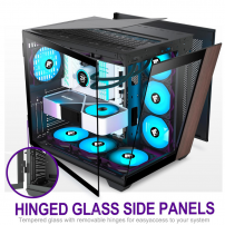 Chasis Para Pc Gaming, Con Madera De Nogal Auténtica, 7 Rgb