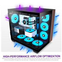 Chasis Para Pc Gaming, Con Madera De Nogal Auténtica, 7 Rgb