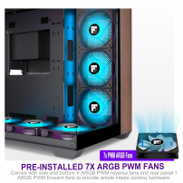 Chasis Para Pc Gaming, Con Madera De Nogal Auténtica, 7 Rgb