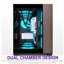 Chasis Para Pc Gaming, Con Madera De Nogal Auténtica, 7 Rgb