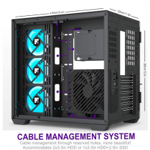 Chasis Para Pc Gaming, Con Madera De Nogal Auténtica, 7 Rgb