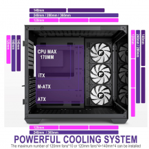 Chasis Para Pc Gaming, Con Madera De Nogal Auténtica, 7 Rgb