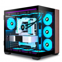 Chasis Para Pc Gaming, Con Madera De Nogal Auténtica, 7 Rgb