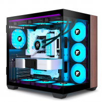 Chasis Para Pc Gaming, Con Madera De Nogal Auténtica, 7 Rgb