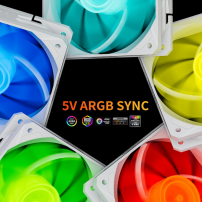 Kit De 6 Ventiladores Argb Con Controlador Y Control Blanco