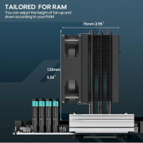 Enfriador De Aire Para Cpu Con Iluminación Argb, Vetroo V3