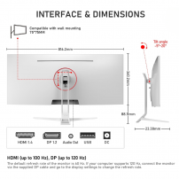 Monitor Gamer Ips Ultra Ancho De 120hz 34 (2560 X 1080) Blanco