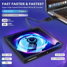 Unidad De Cd Dvd +/-rw Externa Usb 3.0 Usb C Negro