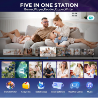 Unidad De Cd Dvd +/-rw Externa Usb 3.0 Usb C Negro