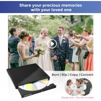 Unidad De Cd Dvd +/-rw Externa Usb 3.0 Usb C Negro