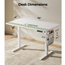 Escritorio Eléctrico De Altura Ajustable Marsail 4 Memorias Blanco