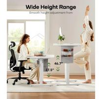 Escritorio Eléctrico De Altura Ajustable Marsail 4 Memorias Blanco