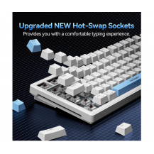 teclado Para Juegos Con Cable Tecknet, Retroiluminación Rgb Blanco Inglés Us