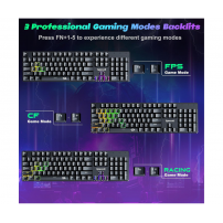 Redragon Teclado Mecánico Para Juegos Con Cable, Negro Inglés Us