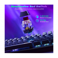 Redragon Teclado Mecánico Para Juegos Con Cable, Negro Inglés Us