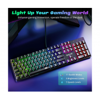 Redragon Teclado Mecánico Para Juegos Con Cable, Negro Inglés Us
