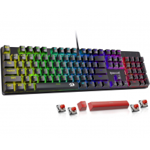 Redragon Teclado Mecánico Para Juegos Con Cable, Negro Inglés Us