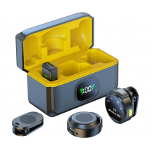 Microfono Lavalier Inalambrico Reduccion De Ruido Tipo C Negro