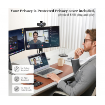 Cámara Web Hd 1080p Szgiaruy Con Micrófono Y Tapa De Negro Negro