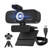 Cámara Web Hd 1080p Szgiaruy Con Micrófono Y Tapa De Negro Negro