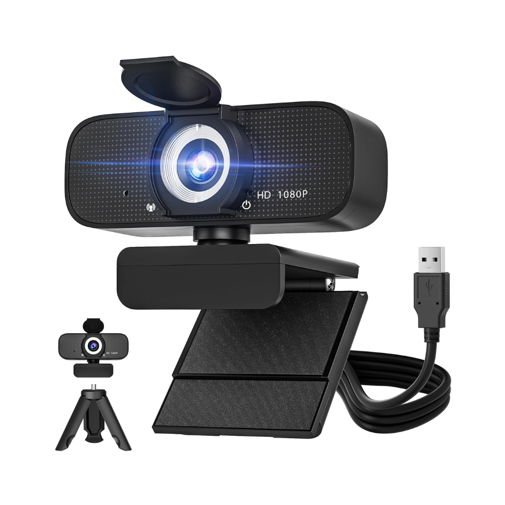 Cámara Web Hd 1080p Szgiaruy Con Micrófono Y Tapa De Negro Negro